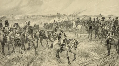 Napoleon I met zijn Oude Garde bij Waterloo, gegraveerd door Jules Jacquet (1841-1913)